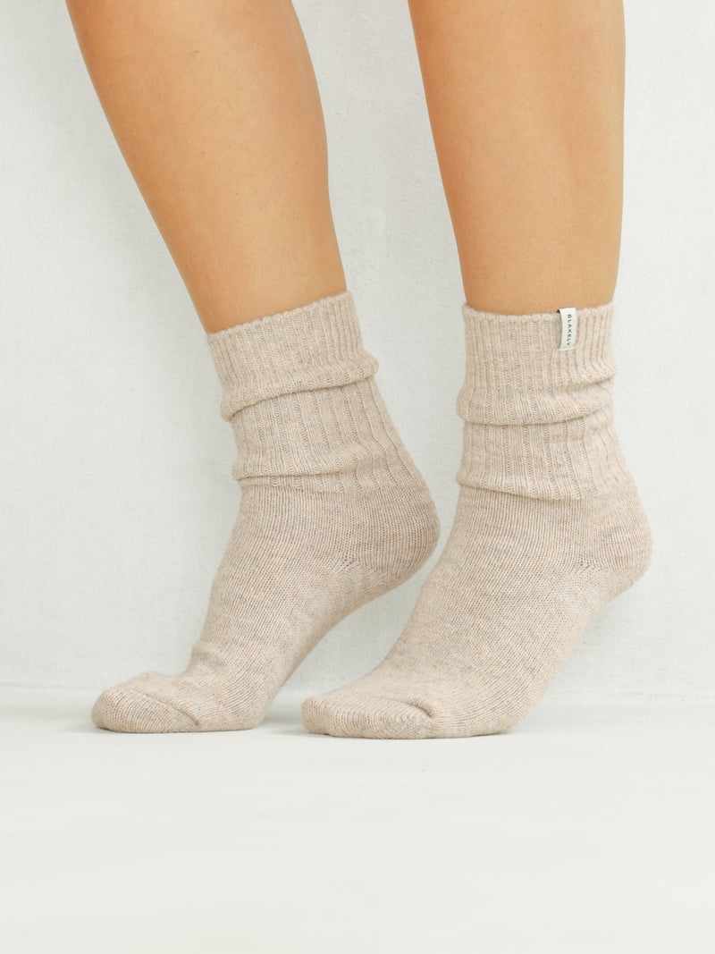 Label Knitted Socks - Geröstetes Taupe