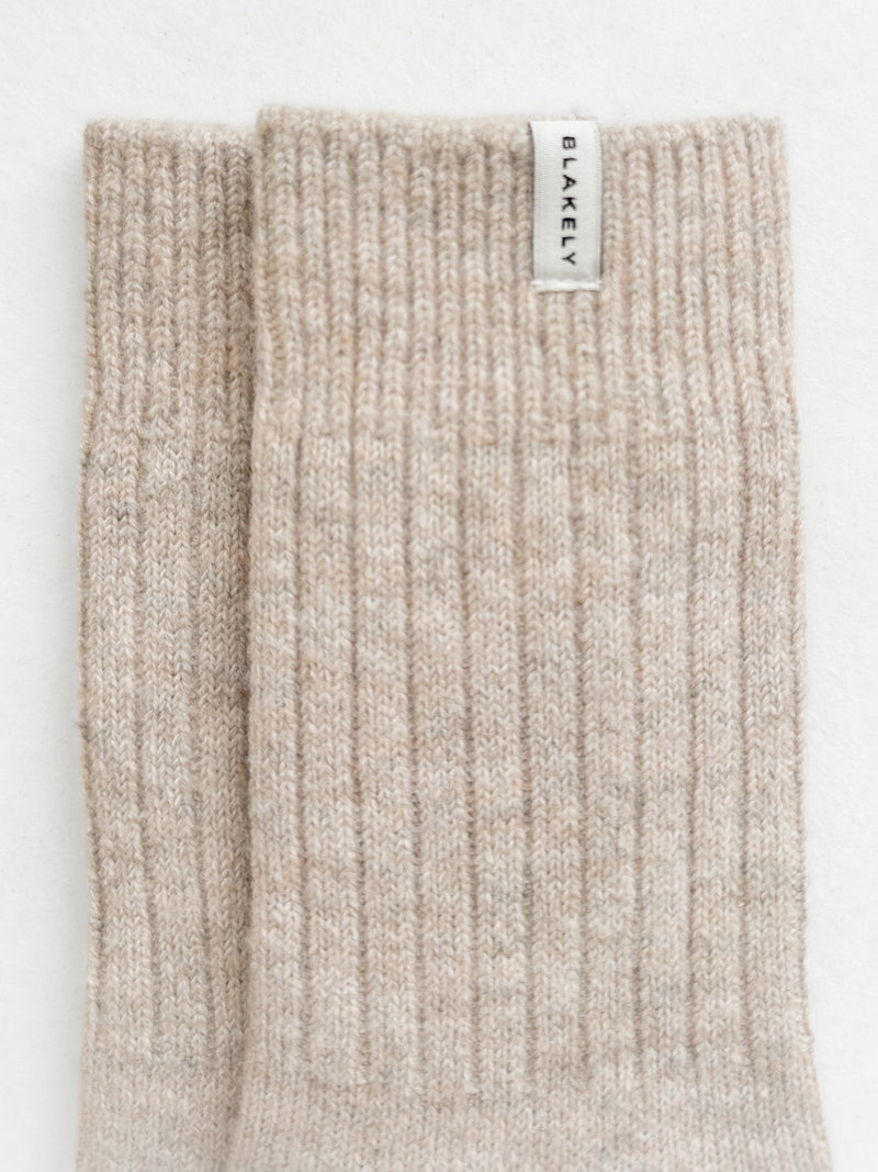 Label Knitted Socks - Geröstetes Taupe