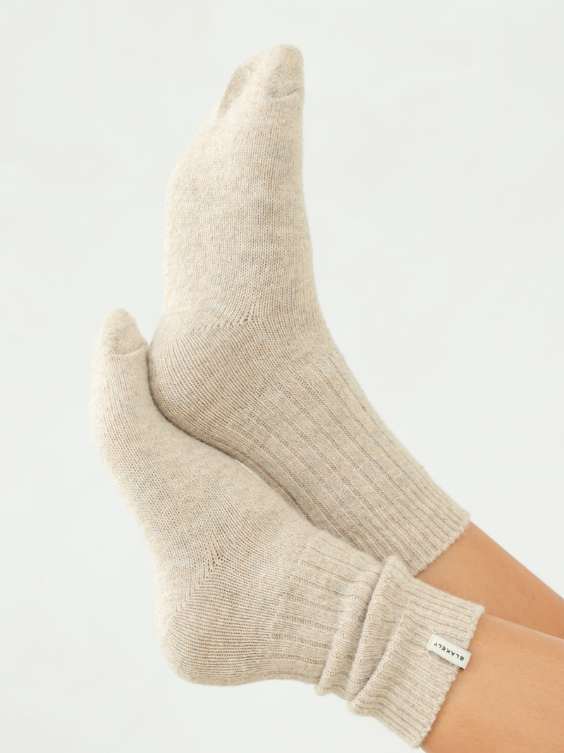 Label Knitted Socks - Geröstetes Taupe