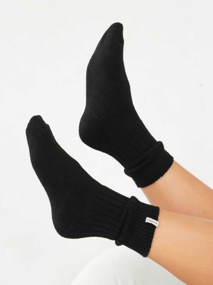 Label Knitted Socks - Schwarz