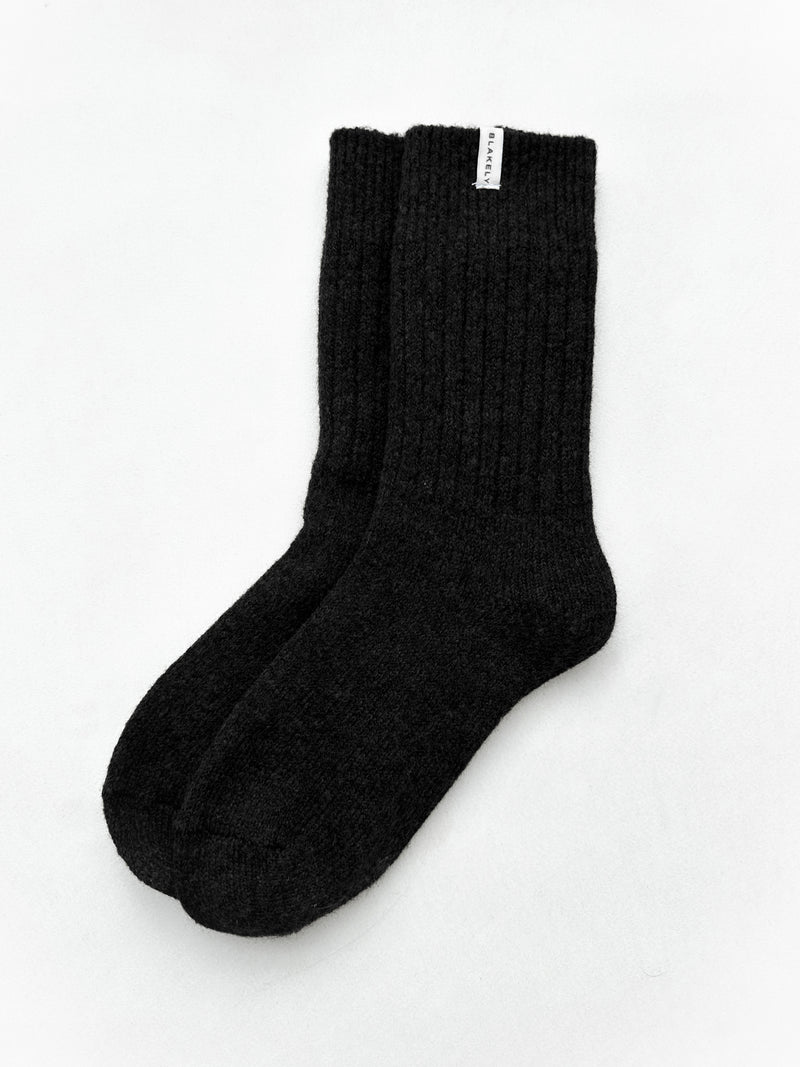 Label Knitted Socks - Schwarz