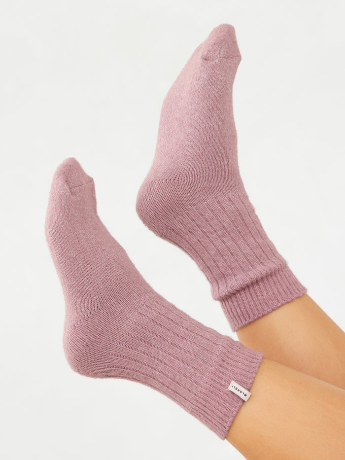 Label Knitted Socks - Staubiges Rosa