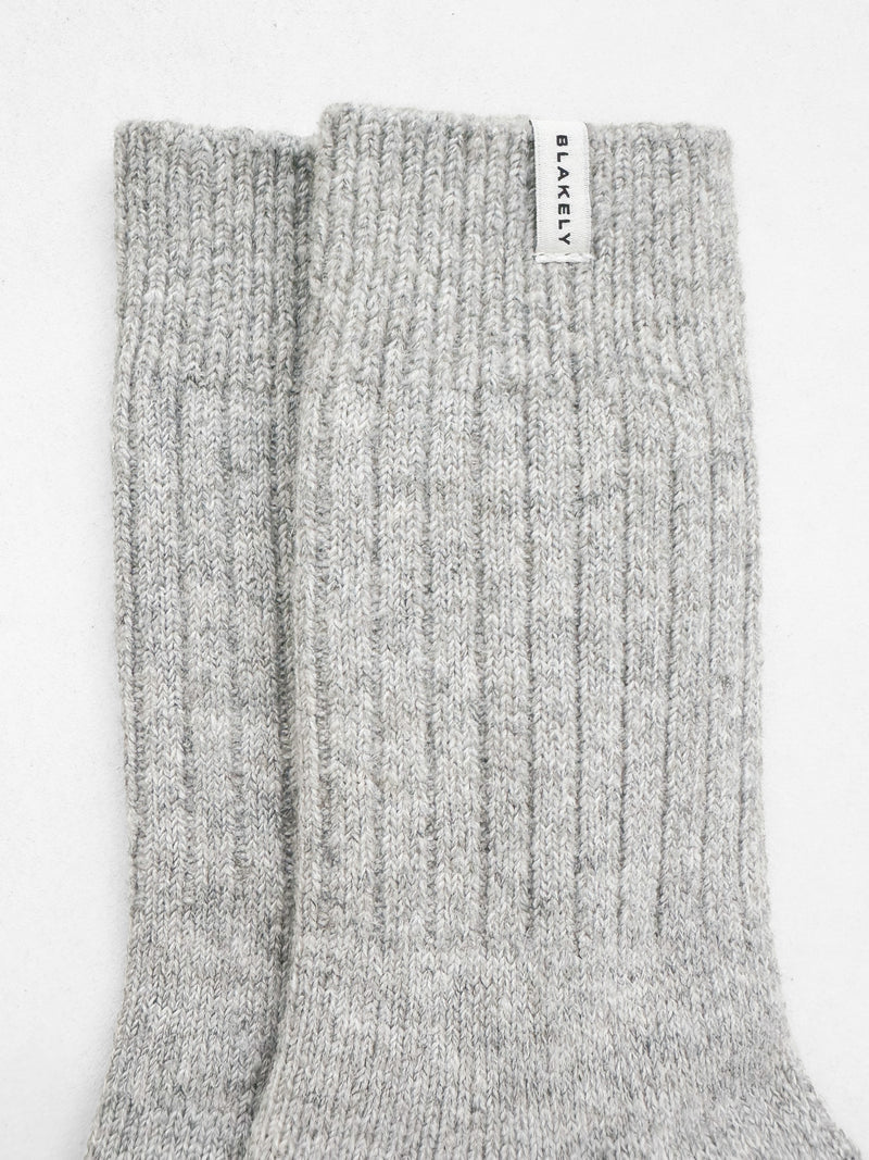 Label Knitted Socks - Gris chiné