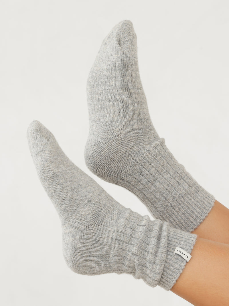 Label Knitted Socks - Gris chiné