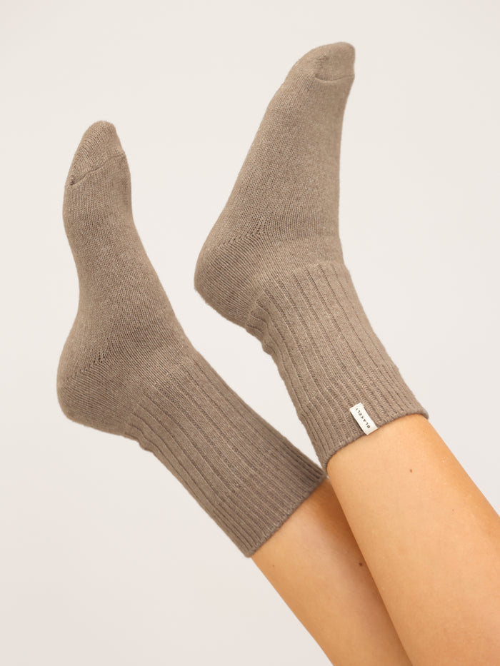 Label Knitted Socks - Weich Braun