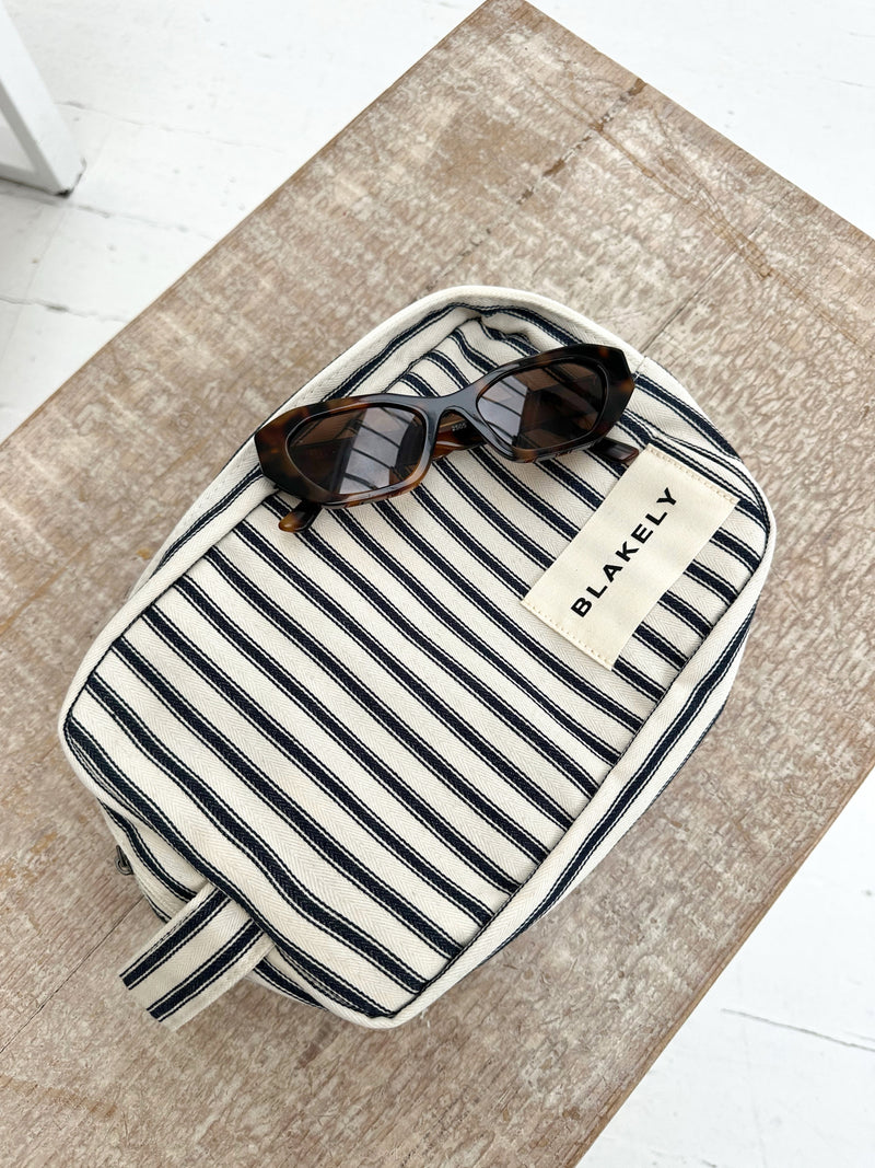 Lou Stripe Travel Bag - Donker Marine