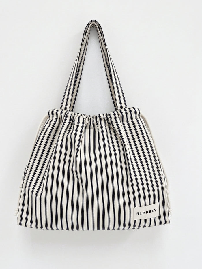 Lou Stripe Tote Bag - Marine foncé