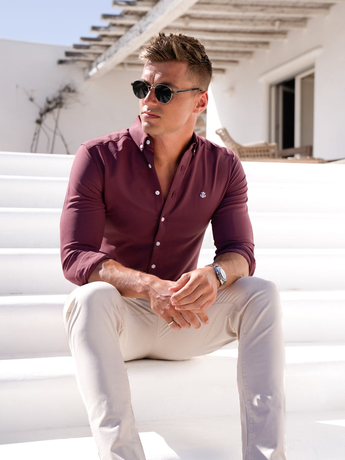 Maidstone Long Sleeve Shirt - Burgund
