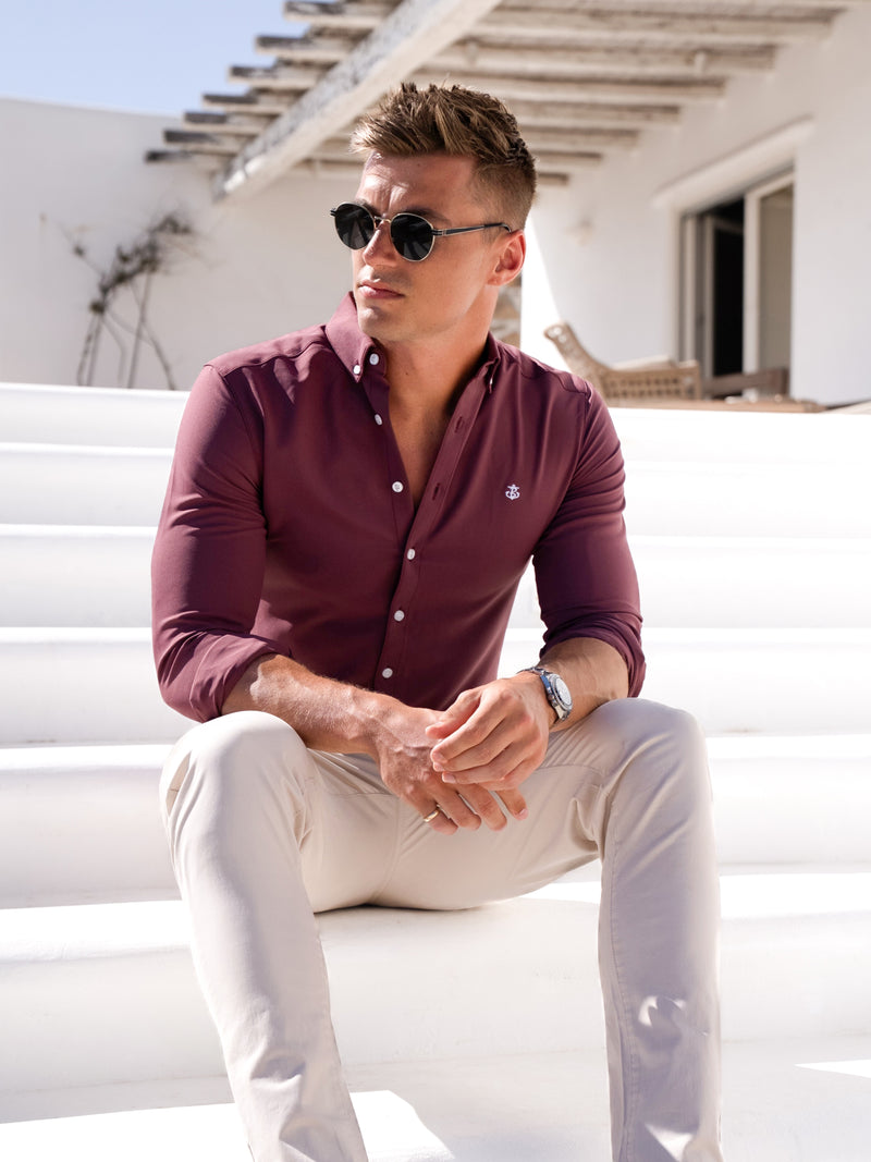 Maidstone Long Sleeve Shirt - Burgundy