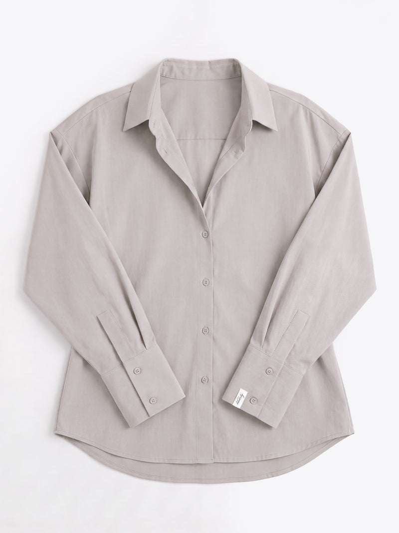 Sabrina Oversized Shirt - Pebble