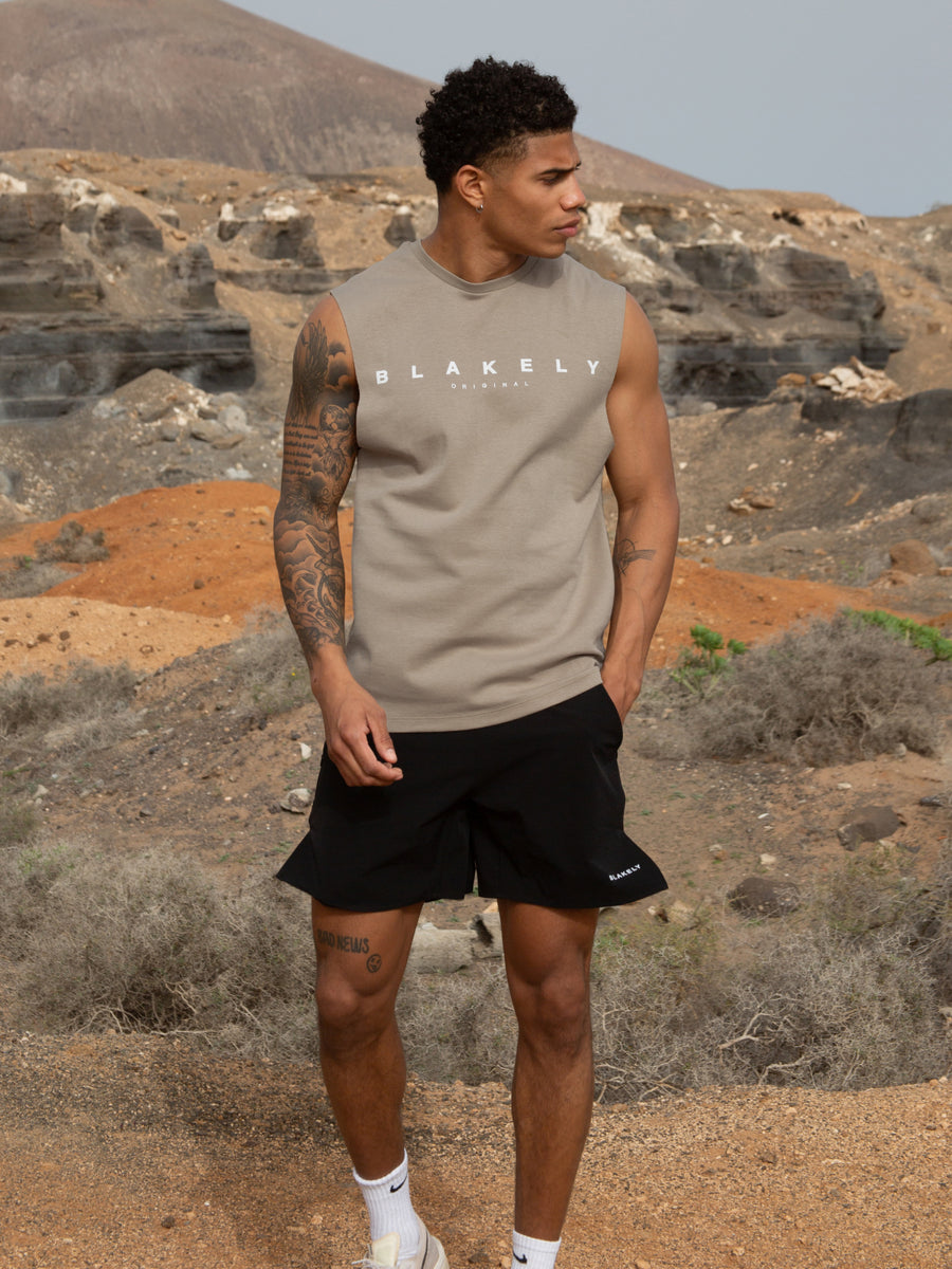 Maui Sleeveless Tee - Stone Grey