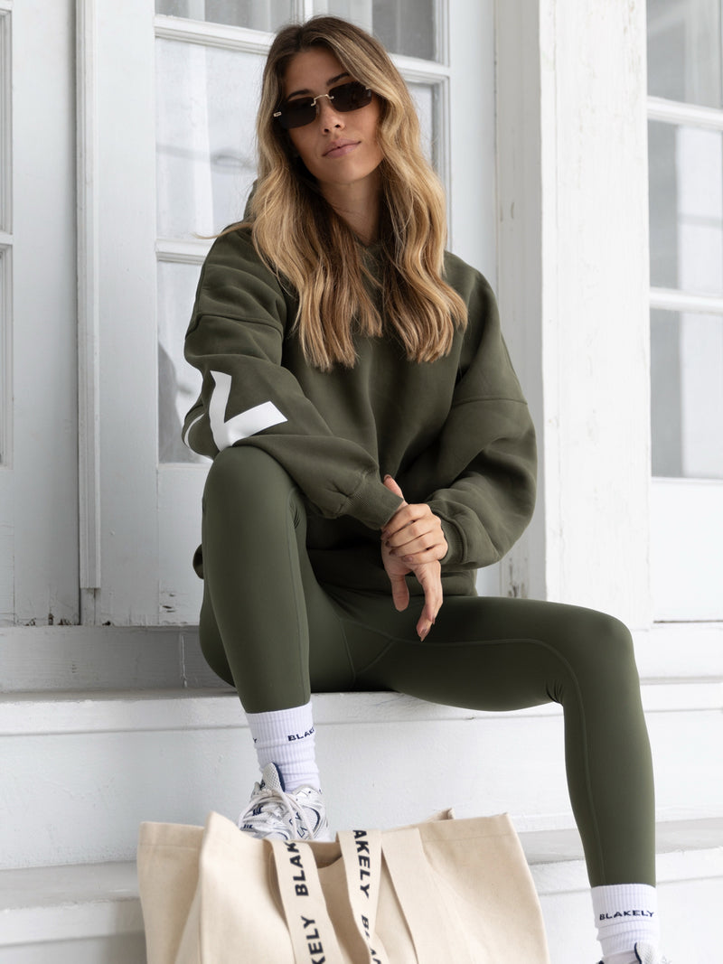 Isabel Hoodie & Leggings Set - Khaki Green