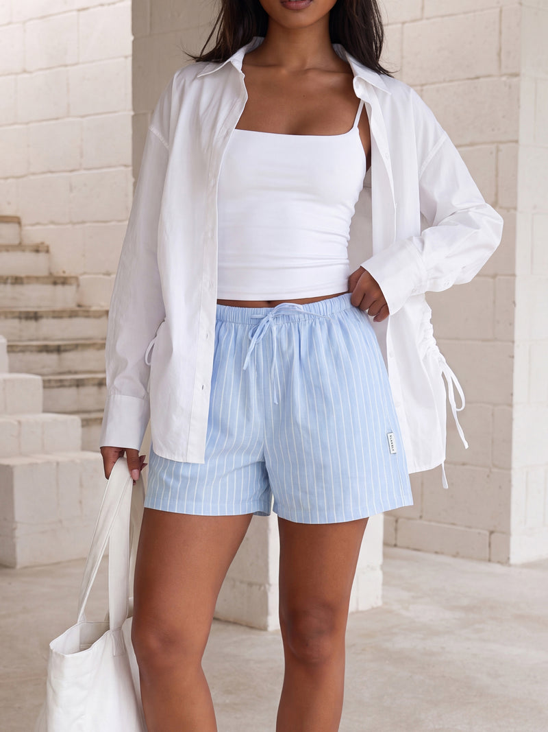 Summer Stripe Shorts - Rayure bleue