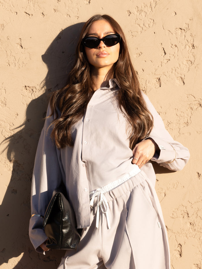 Sabrina Oversized Shirt - Kiesel