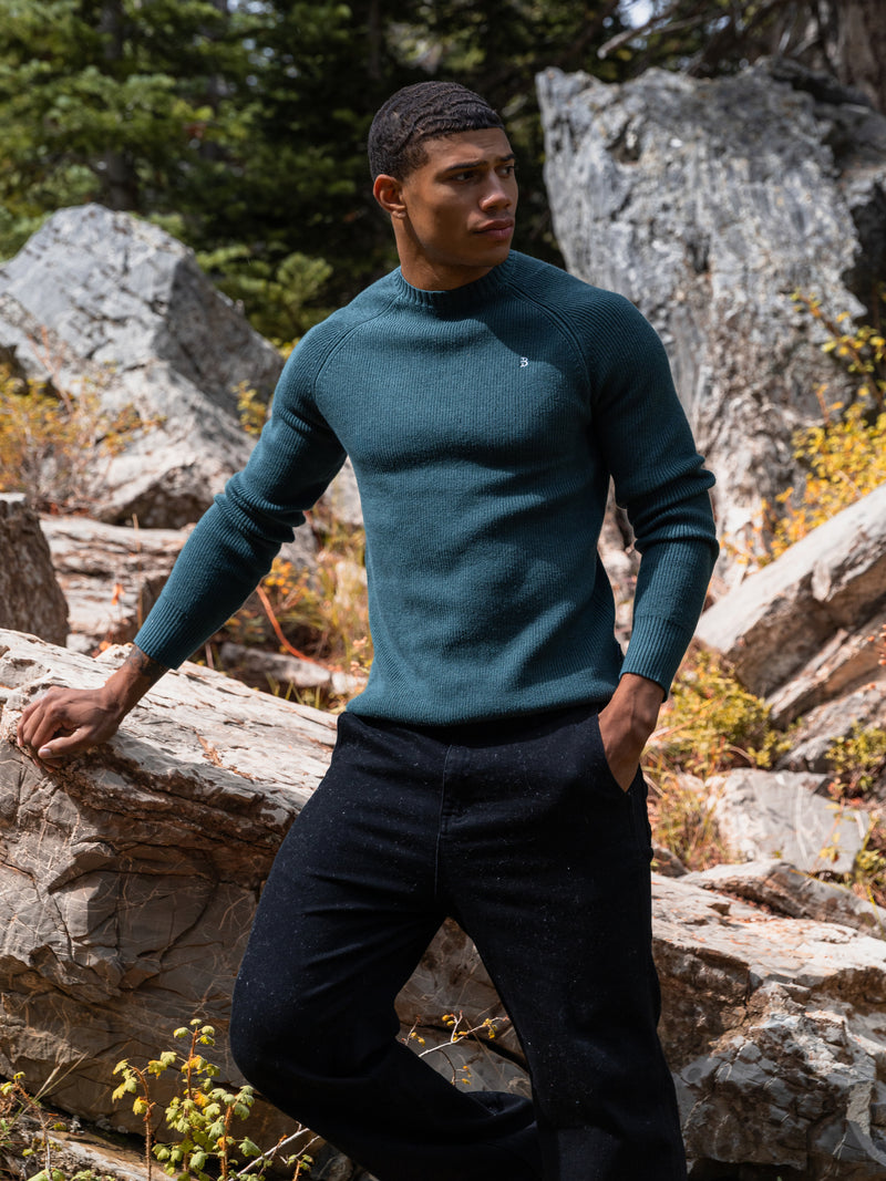 Olton Anchor Knit Jumper - Teal Green