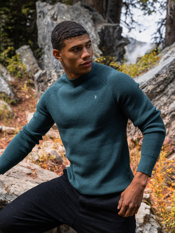 Olton Anchor Knit Jumper - Teal Green