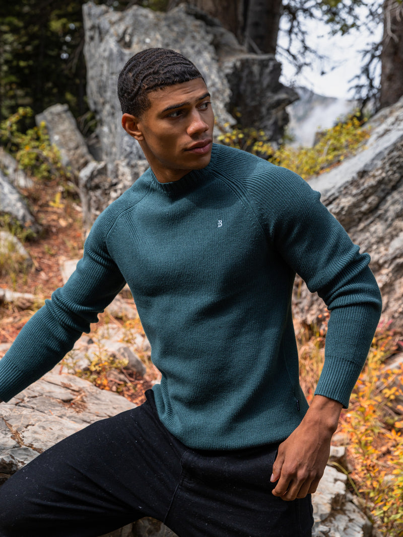 Olton Anchor Knit Jumper - Teal Green
