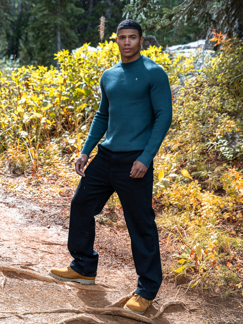 Olton Anchor Knit Jumper - Teal Green
