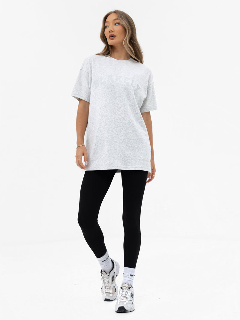 Tonal Varsity Oversized T-Shirt - Marl White