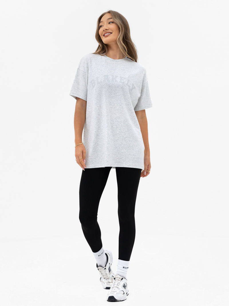 Tonal Varsity Oversized T-Shirt - Marl White