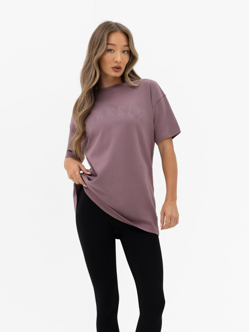 Tonal Varsity Oversized T-Shirt - Soft Mauve