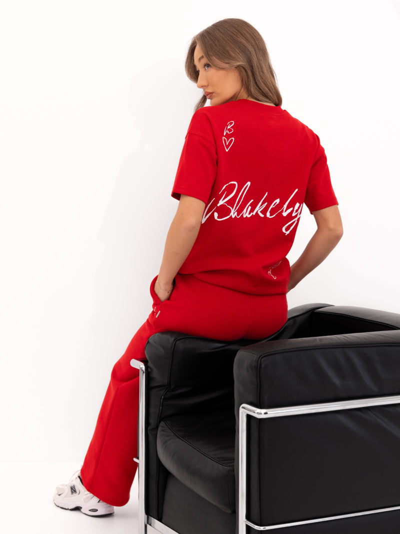 Esme Oversized T-Shirt - Hot Red