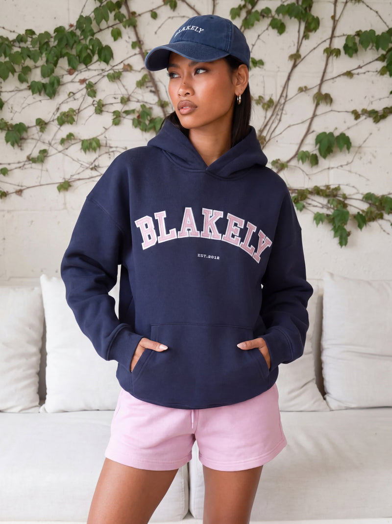 Varsity Oversized Hoodie - Echte marine