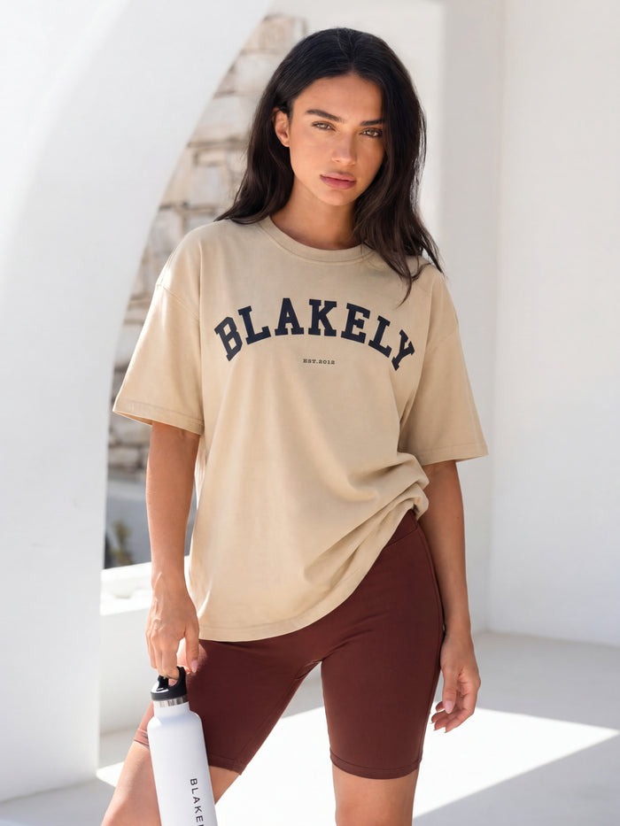 Varsity Oversized T-Shirt - Bräunen