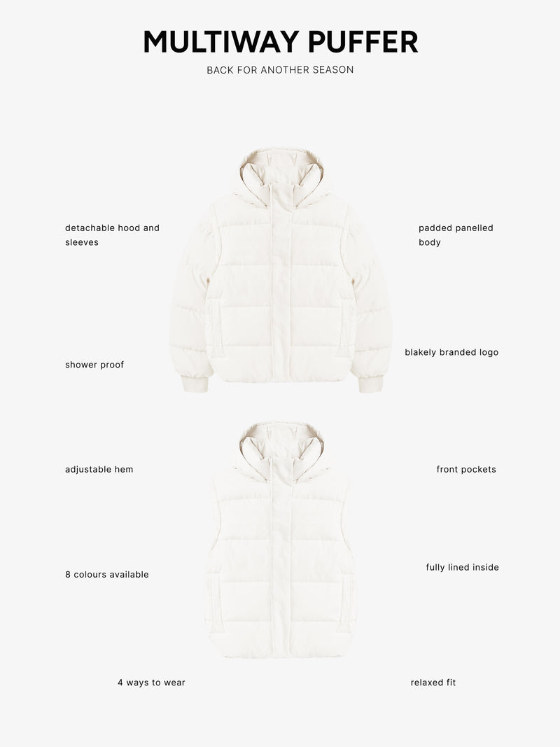 Multiway Puffer Coat 2 - White