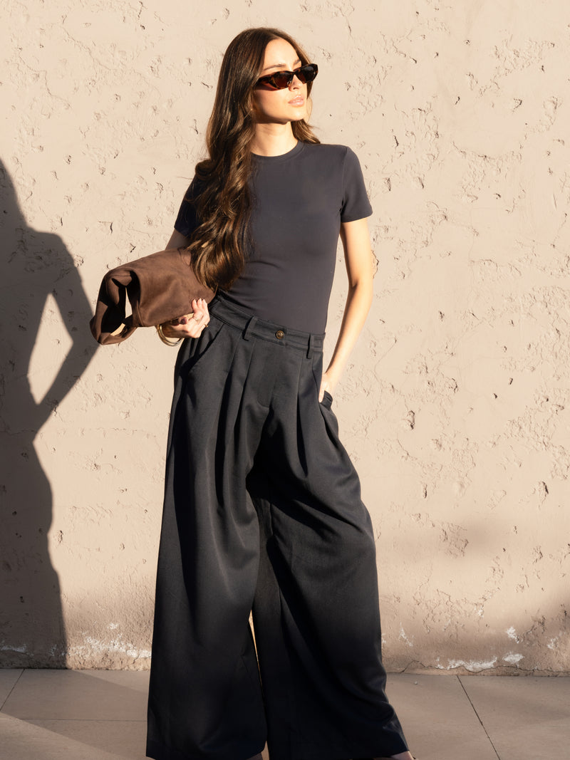 Ali Pleated Trousers - Zwart