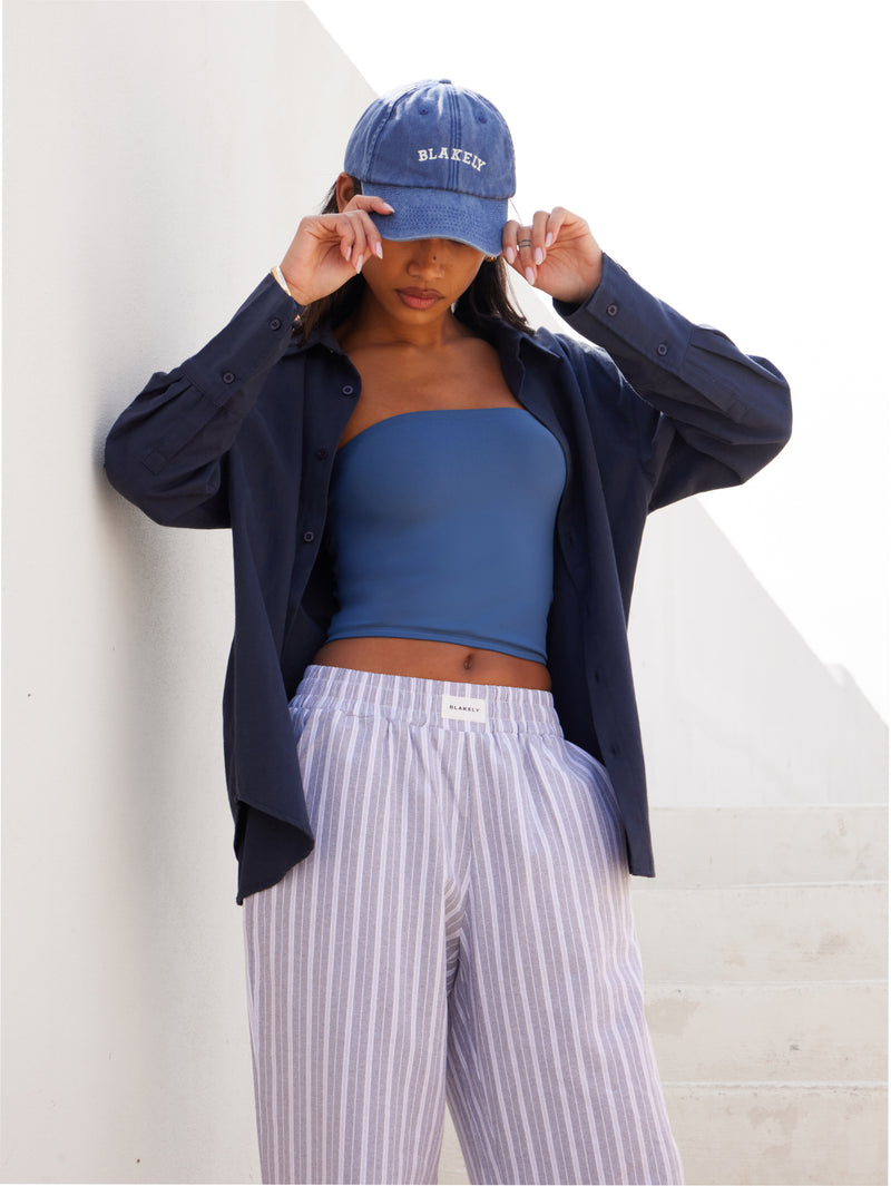 Lucia Bandeau Top - Bleu foncé