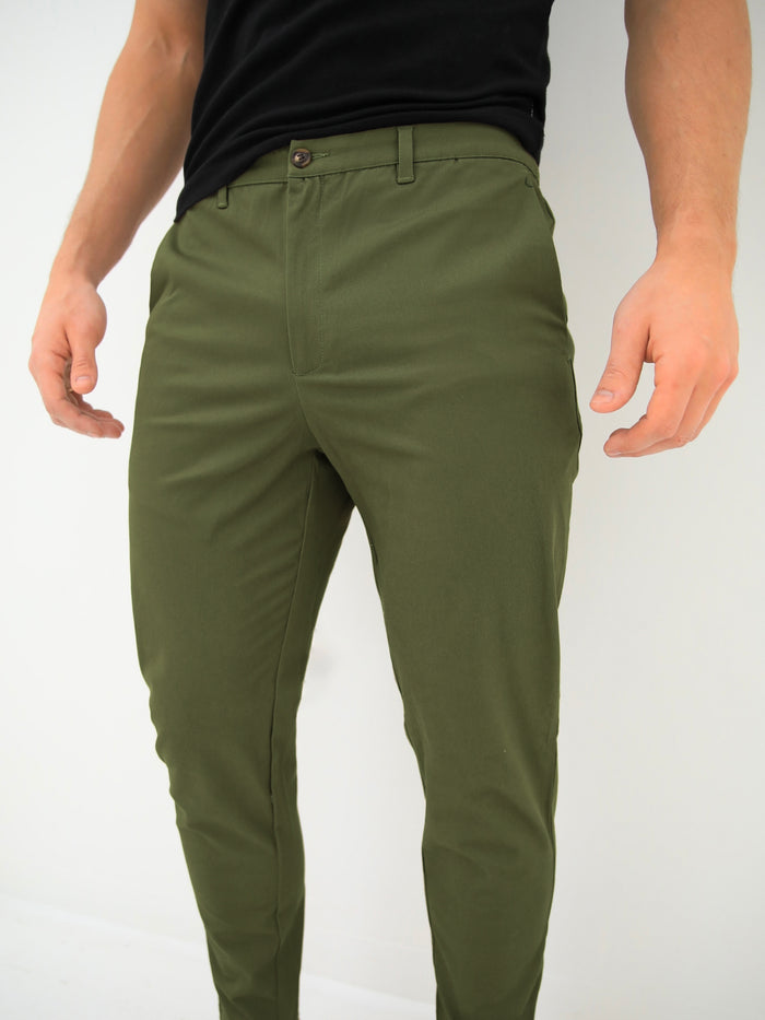 Sloane Stretch Fit Chinos - Khaki Green