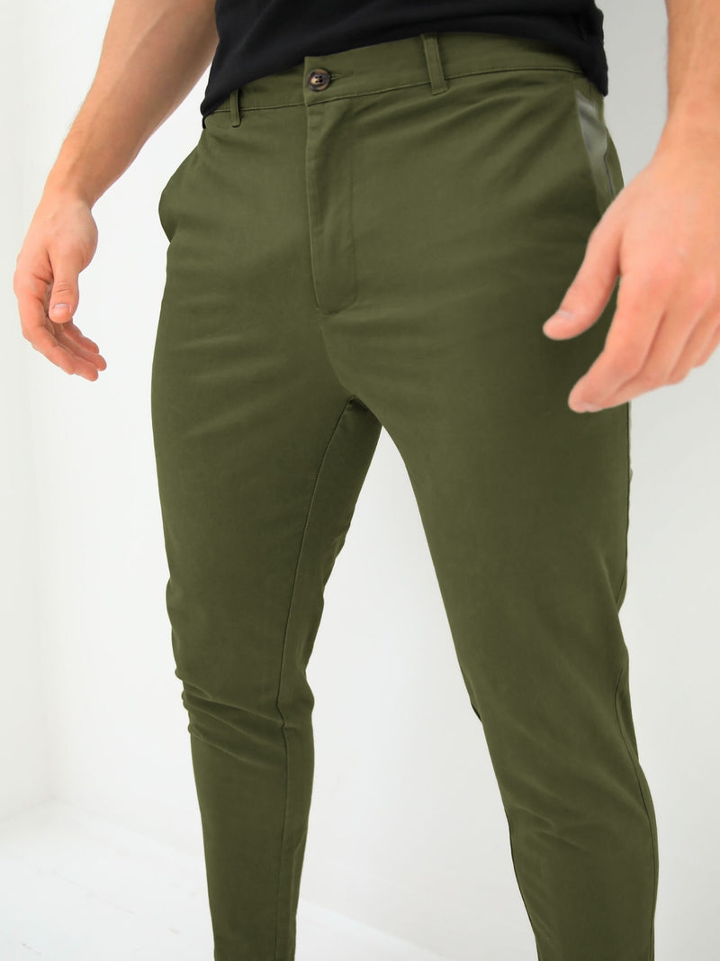 Sloane Stretch Fit Chinos - Khaki Green