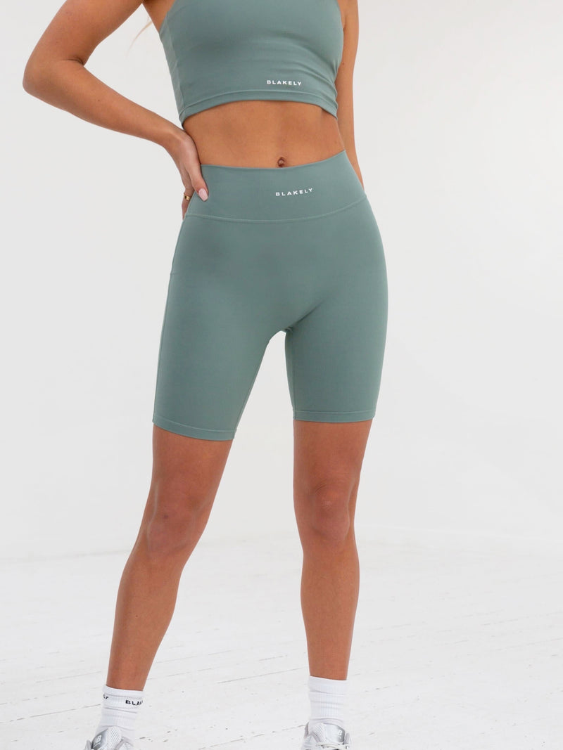 Soft Sculpt Cycling Shorts - Sage Green