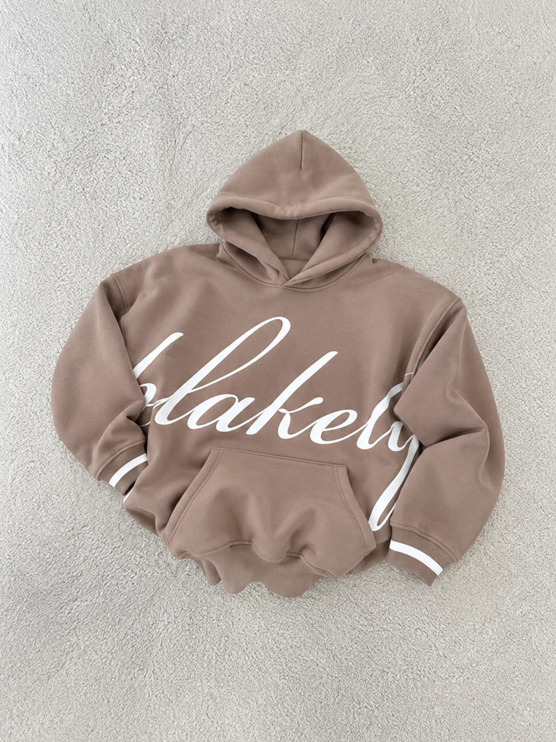 Margot Script Oversized Hoodie - Brun Doux
