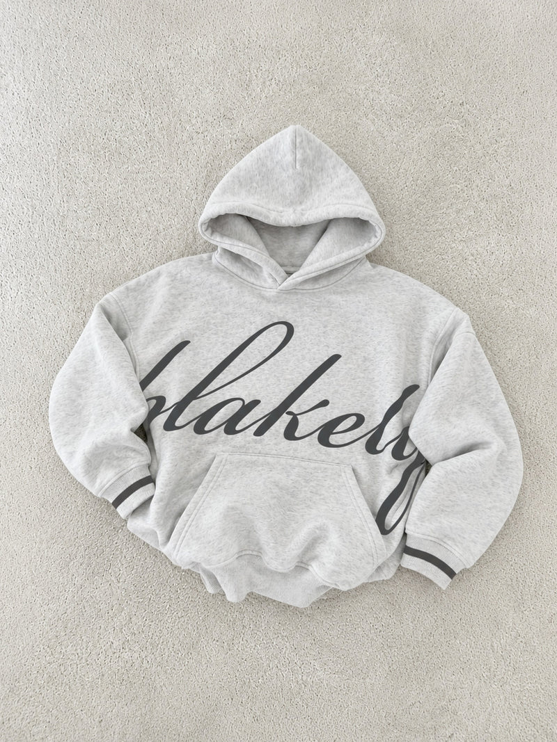 Abel Relaxed Script Hoodie - Mergelweiß