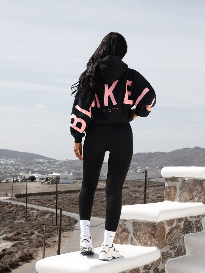 Members Isabel Oversized Hoodie - Black & Pink
