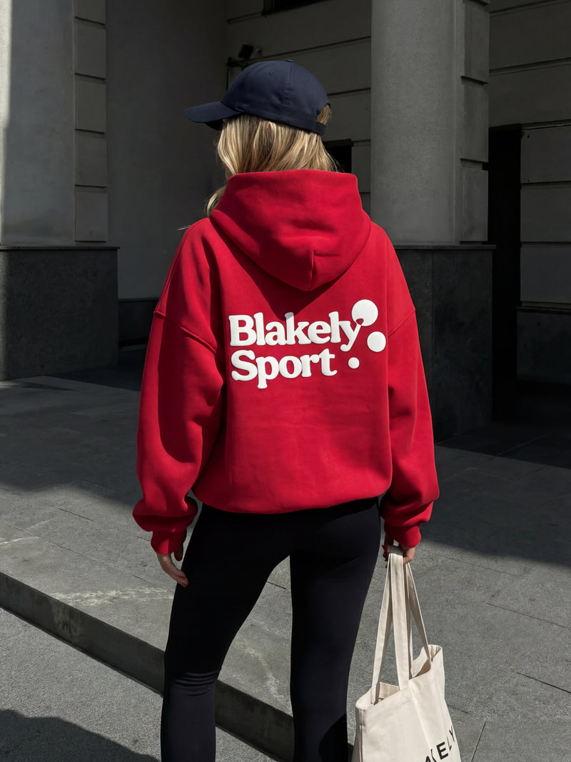 Motion Oversized Hoodie - Kirschrot