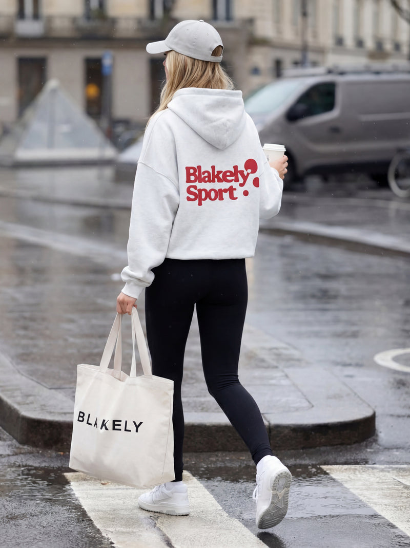 Motion Oversized Hoodie - Mergelgrau