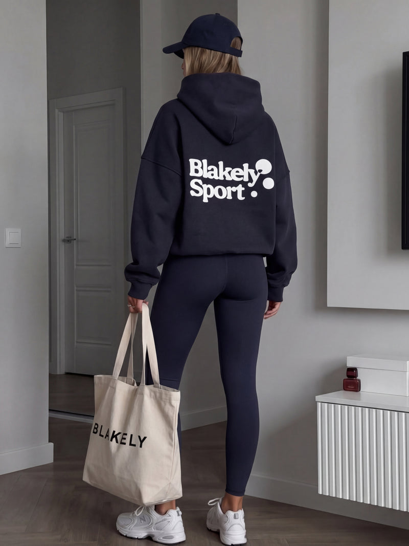 Motion Oversized Hoodie - Echtes Marineblau