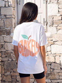 Peach Bubble Print Oversized T-Shirt - Weiß