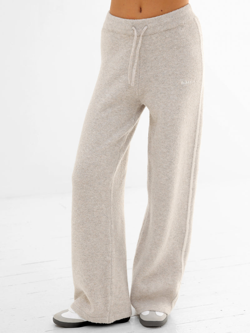 Naya Striped Knitted Trousers - Geröstetes Taupe