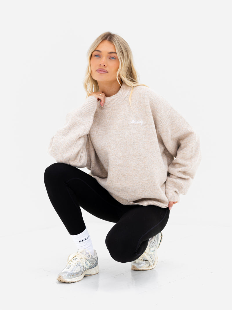 Oversized Knitted Jumper - Toasted Taupe