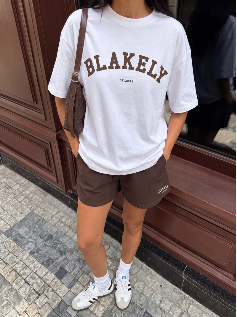 Varsity Oversized T-Shirt - Chocolat Blanc & Noir
