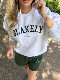 Varsity Oversized Jumper - Mergelweiß & Dunkelgrün