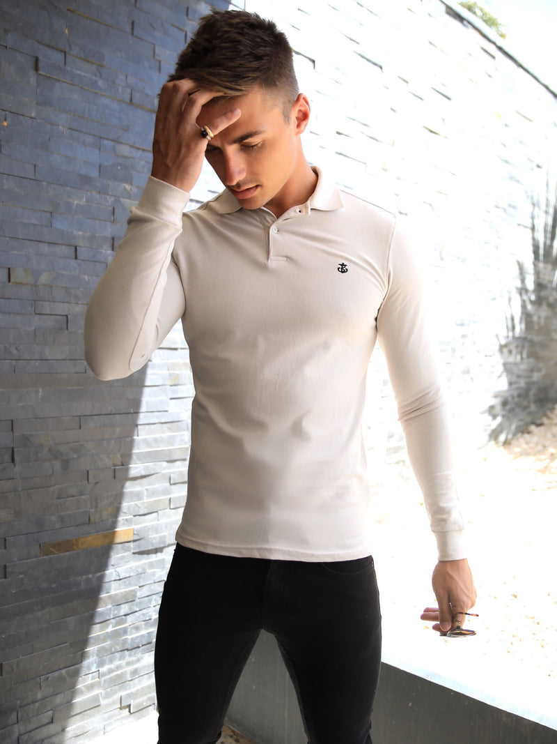 Harrow Long-Sleeve Polo - Stone