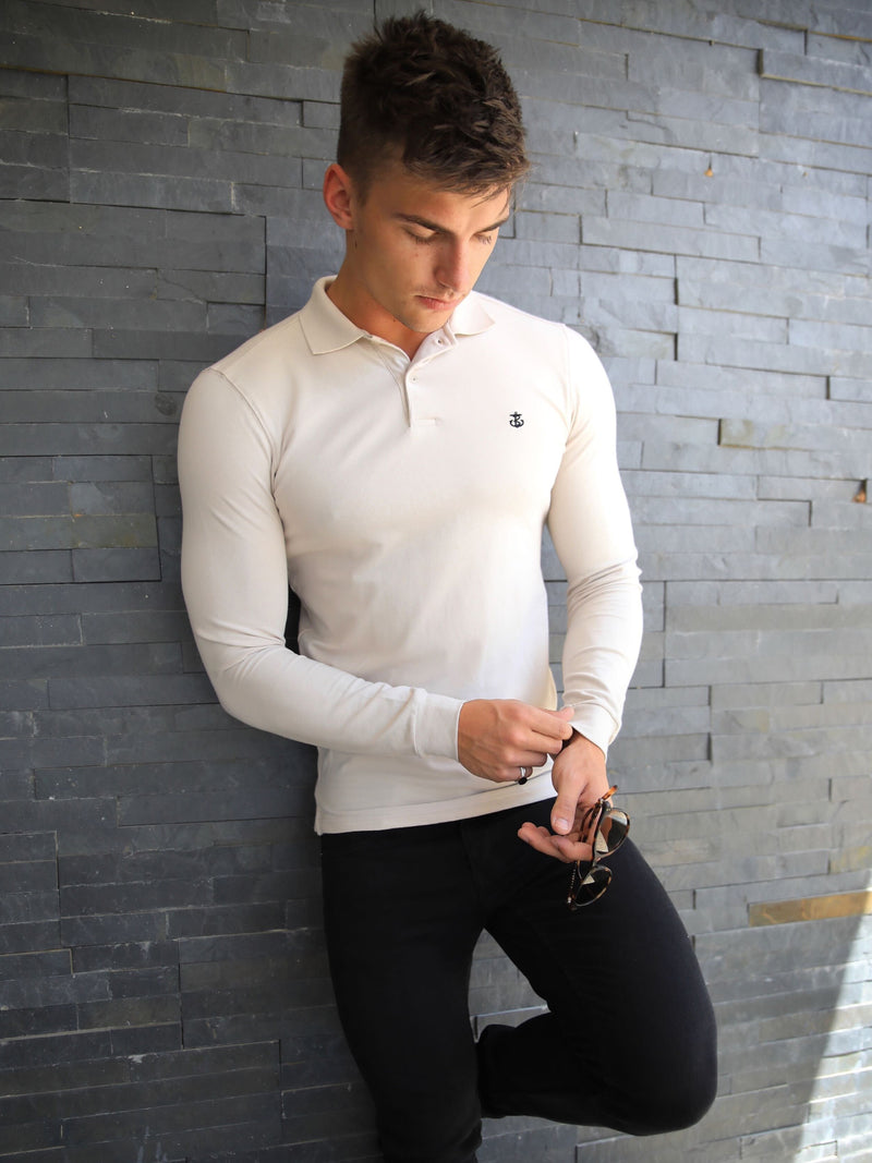 Harrow Long-Sleeve Polo - Stone