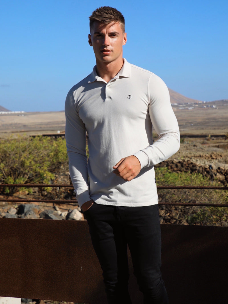 Harrow Long-Sleeve Polo - Stone