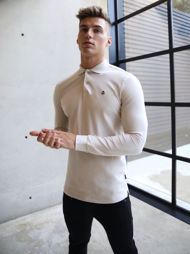 Harrow Long-Sleeve Polo - Stone