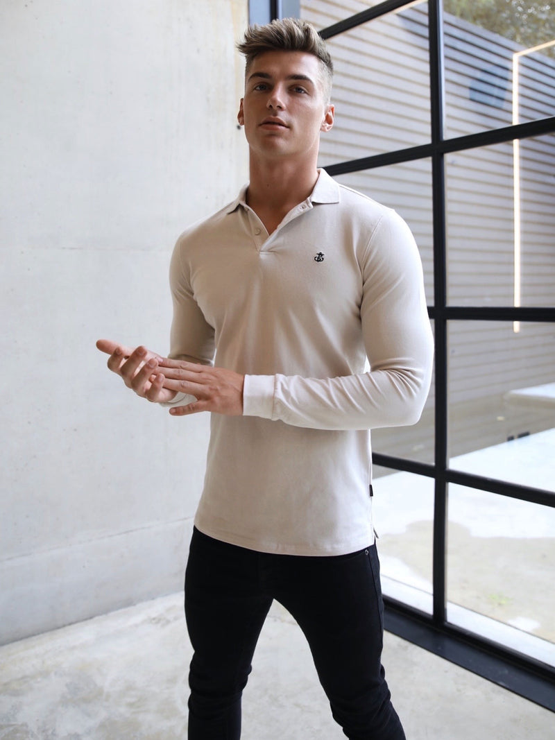 Harrow Long-Sleeve Polo - Stone